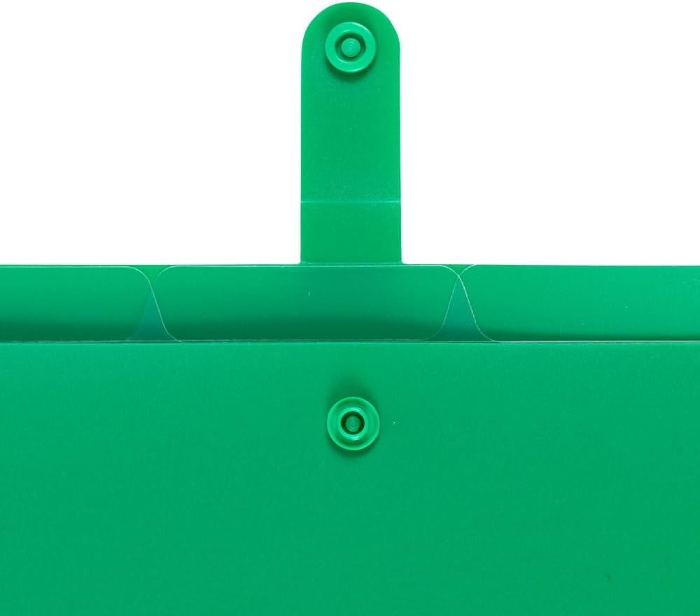 JAM Paper Accordion Folders - 13 Pocket Plastic Expanding File - Legal Size - 10 x 15 - Red - Sold Individually