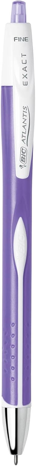 BIC Glide Exact Blue Retractable Ballpoint Pens, Fine Point (0.7mm), 12-Count Pack, Ultra Smooth Writing Blue Pens