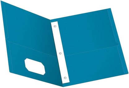 Oxford Two-Pocket Folders w/Fasteners, Red, Letter Size, 25 per Box (57711)