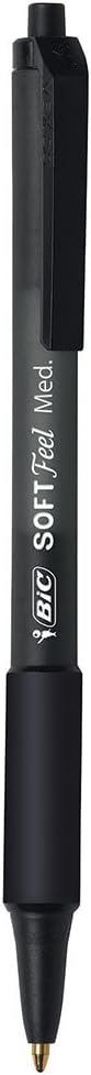 BIC Soft Feel Retractable Ballpoint Pen with 1.0 mm Medium Point and No-Slip Grip, 36-Count in Assorted Ink