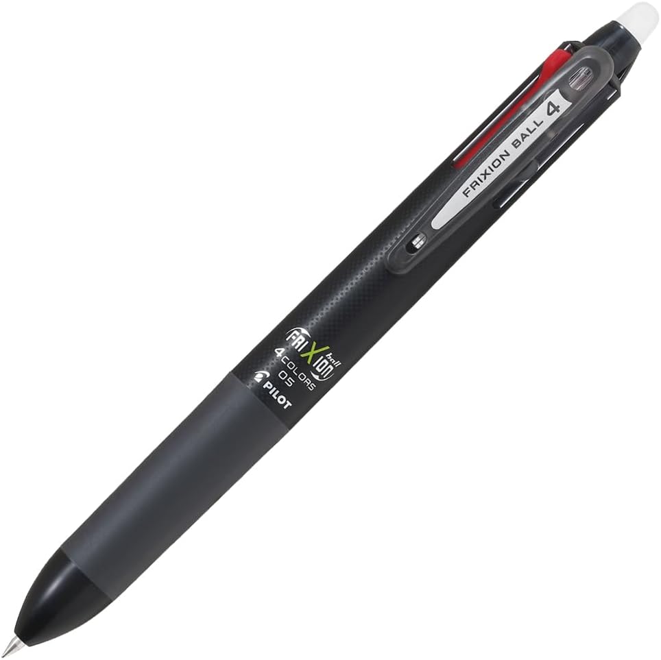 Pilot Frixion Ball Knock 4 Color Gel Ink Multi-Pen, Black (LKFB-80EF-B)