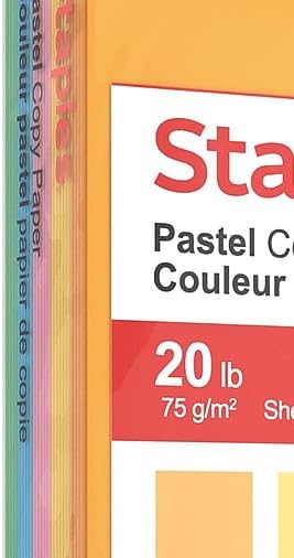 Staples Pastel Colored Copy Paper 8 1/2-Inch x 11-Inch Pink 500/Ream, For Office, School & Home