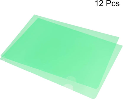 PATIKIL L Type Folders 12 Pack A4 Plastic File Project Pockets Clear Paper Document Jacket Sleeve for Office, Yellow