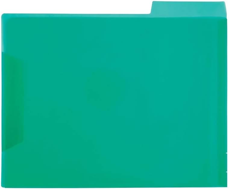 Staples Translucent Poly File Folders, Letter Size, Clear Durable Plastic, 6/Pack