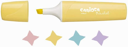CARIOCA Memolight Pastel Highlighters – 4-Pack, Soft Water-Based Ink, Washable, 5mm Chisel Tip, Made in Italy