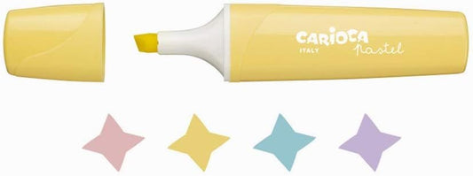 CARIOCA Memolight Pastel Highlighters – 4-Pack, Soft Water-Based Ink, Washable, 5mm Chisel Tip, Made in Italy