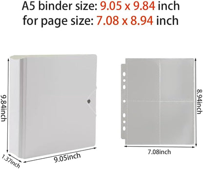 A5 3-Hole Round Ring Binder, Refillable Notebook Journal Folder, Binder Protector/DIY Scrapbook/Binder Cover Protector (Purple)