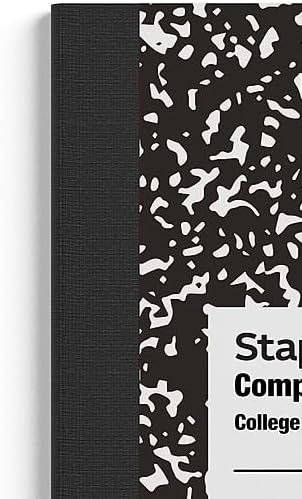 STAPLES Mini Composition Notebook, 3.25” x 4.5”, College Ruled, 80 Sheets, Assorted Colors, 6/Carton