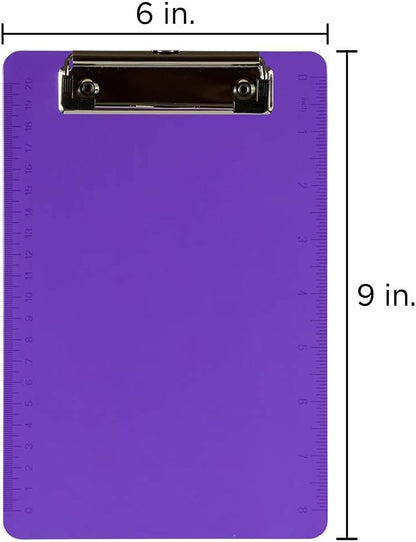JAM PAPER Small Plastic Memo Clipboards with Low Profile Metal Clip - Mini (6 x 9) - Blue - Clip Board Sold Individually