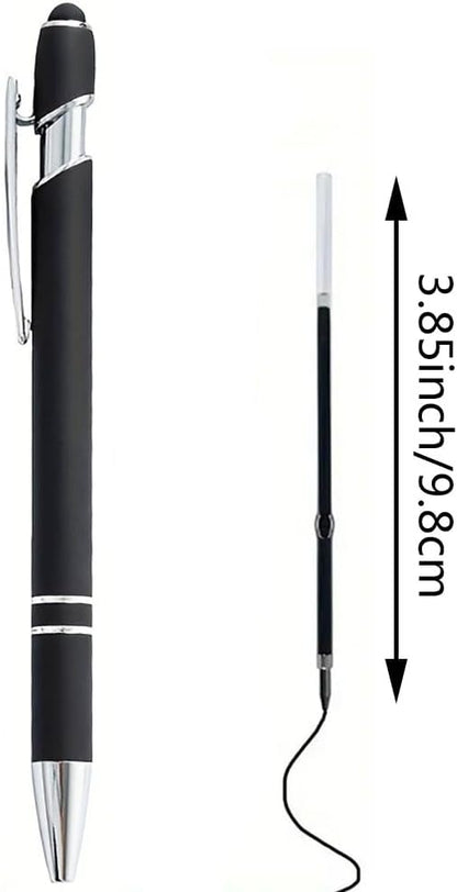 3.85inch/9.8cm Pen Refills - 2-in-1 Retractable Ballpoint Pen Refill -Touch Screen Stylus Pen Refills-Black Pen Refill (50, Black)