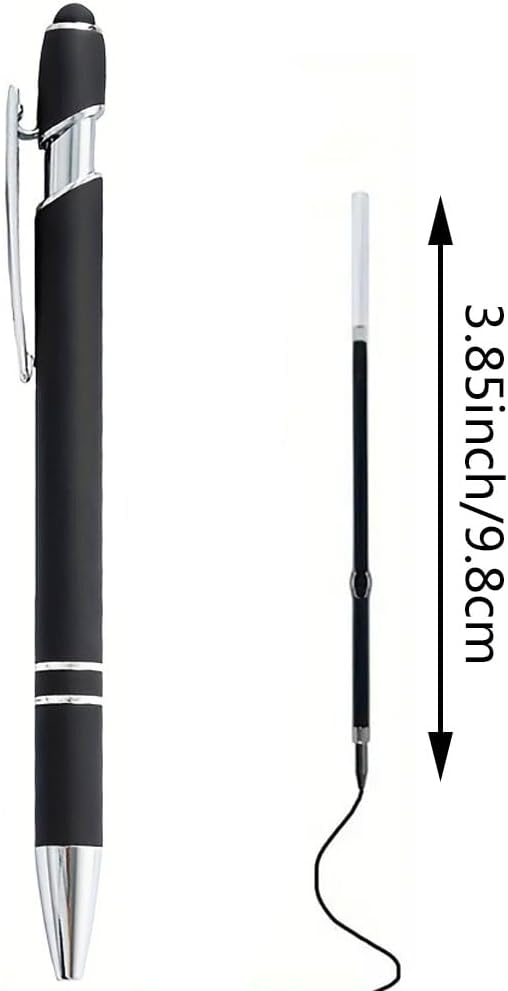 3.85inch/9.8cm Pen Refills - 2-in-1 Retractable Ballpoint Pen Refill -Touch Screen Stylus Pen Refills-Black Pen Refill (50, Black)