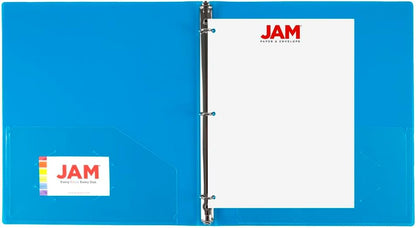 JAM PAPER Plastic 0.75 inch Binder - Clear 3 Ring Binder - Sold Individually