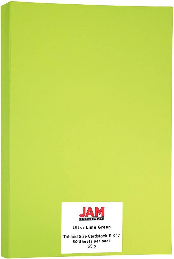 JAM PAPER Ledger Matte 24lb Paper - 90 gsm - 11 x 17 Tabloid - Yellow Recycled - 100 Sheets/Pack