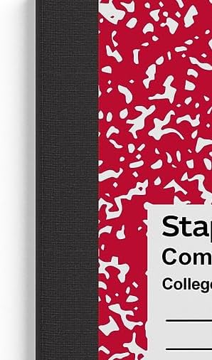 STAPLES Composition Notebook, 9.75” x 7.5”, College Ruled, 100 Sheets, Assorted Colors, 48/Carton