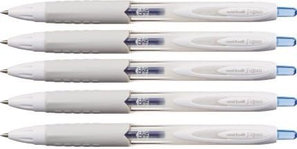 Uni-Ball Signo 307 Retractable Gel Ink Pen, Ultra Micro Point 0.38mm, Blue Ink, UMN-307-38, Value Set of 5