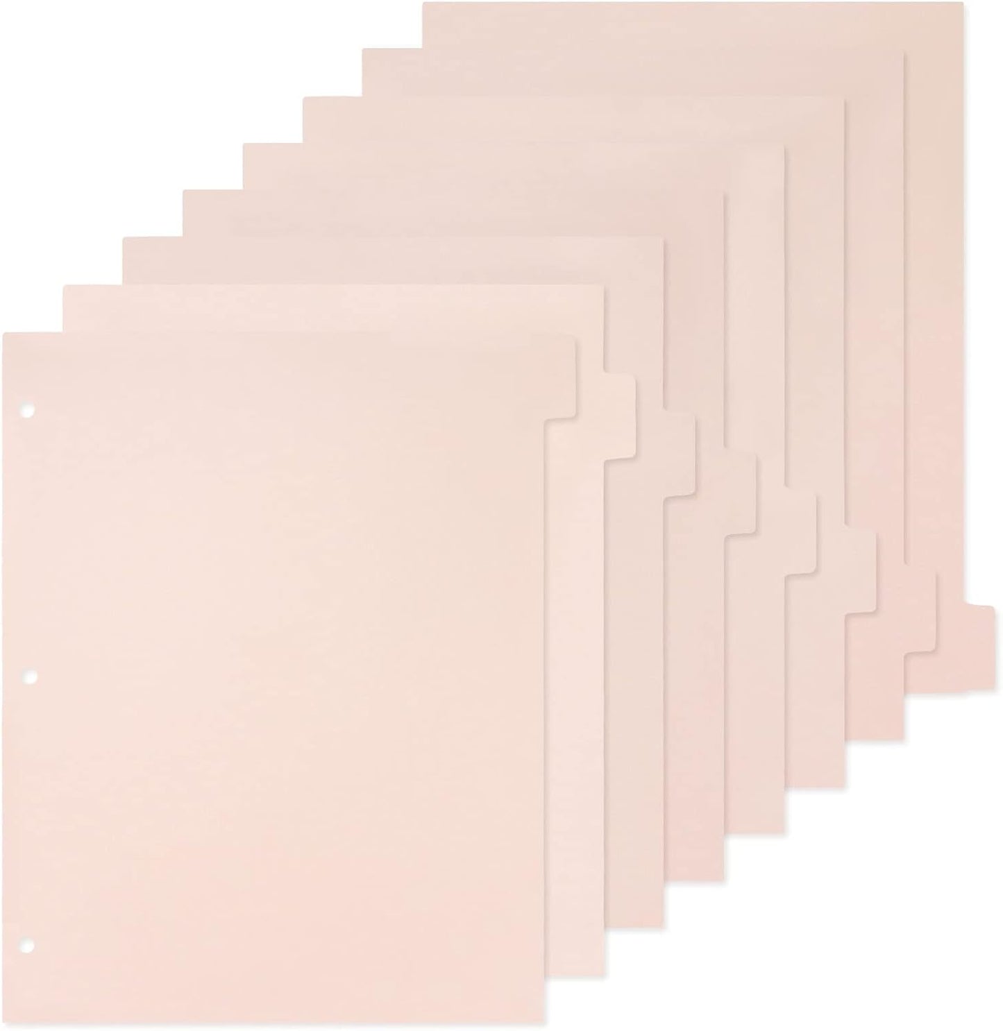 Koqye 8.4 x 11 inch Pink 8-Tab Durable Plastic Dividers for 3 Ring Binder, Binder Separators with Tabs, Binder Tabs Dividers for Student, Teacher, Office, Home Organizers((Pink - 1 Set)