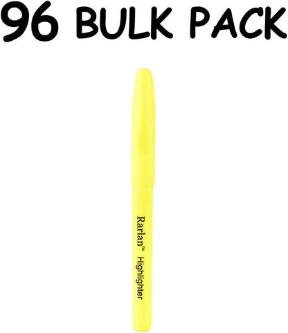 Rarlan Highlighters, Chisel Tip, Fluorescent Yellow, 96 Count Bulk Pack