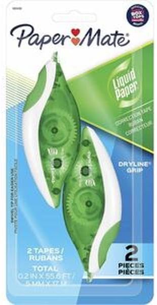 Paper Mate PAP662415K Dryline Grip Correction Tape White - Pack of 2