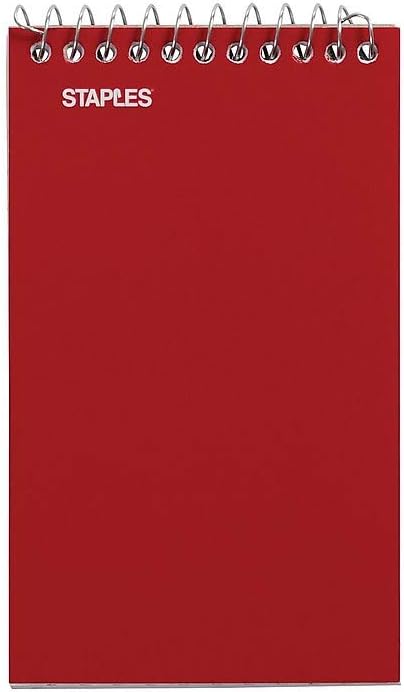 STAPLES Memo Pads, 3” x 5”, College Ruled, Assorted Colors, 75 Sheets/Pad, 5‑Pack
