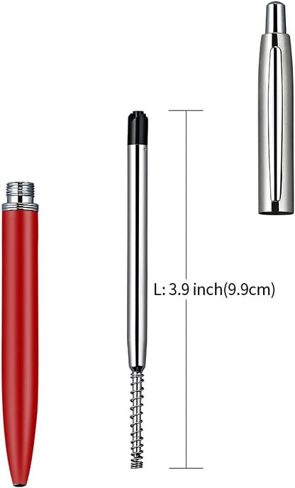 ChaoQ 3 Pcs Retractable Metal Ballpoint Pens, for Gift, Business, Office, 1.0mm Medium Point Black Ink, 6 Extras Replaceable Metal Refills - Stainess Steel