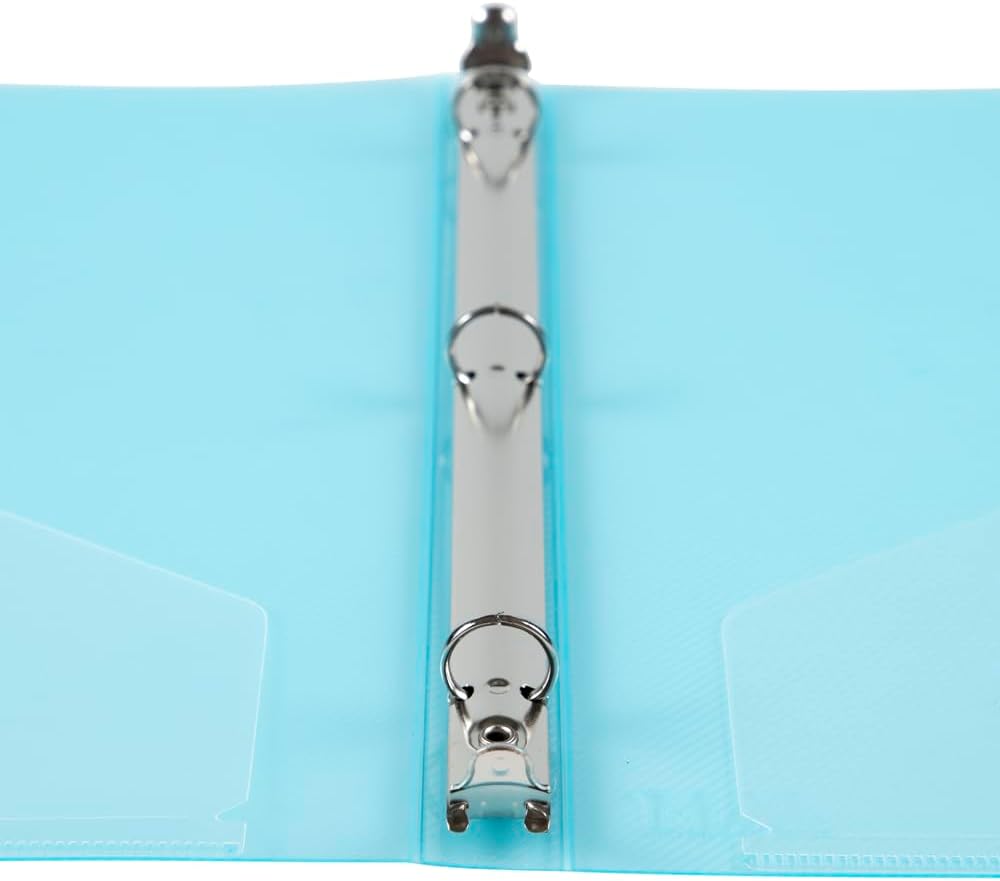 JAM PAPER Plastic 0.75 inch Binder - Clear 3 Ring Binder - Sold Individually