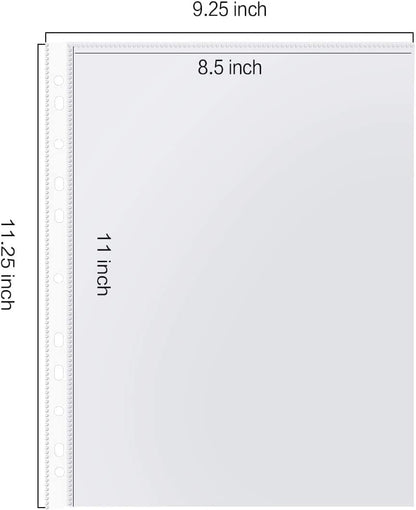 Sheet Protectors, 200 Count Clear Page Protectors for 3 Ring Binder, Top Loading Plastic Sleeves 8.5 x 11 inch