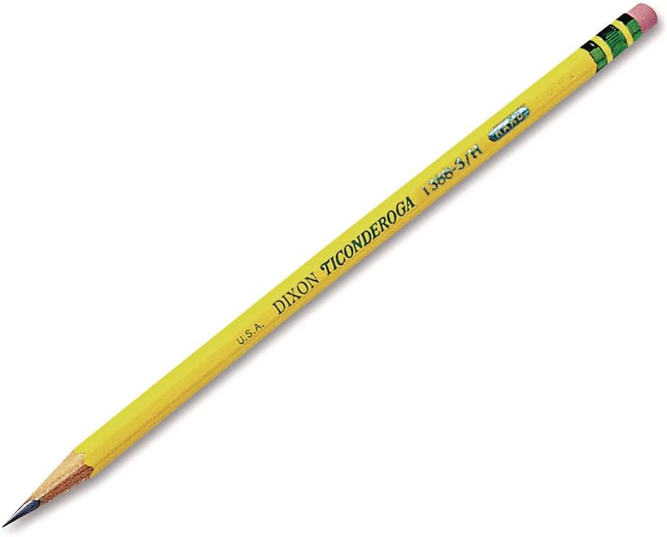 Ticonderoga Wood-Cased Pencils, Pre-Sharpened, 2 HB Soft, Yellow, 12 Count