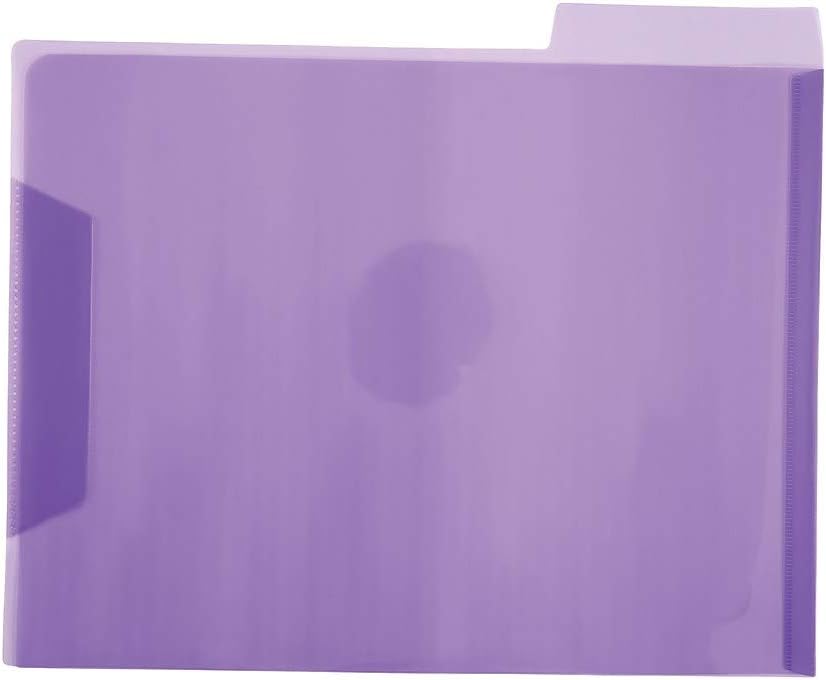 Staples Translucent Poly File Folders, Letter Size, Clear Durable Plastic, 6/Pack