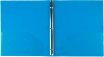 JAM PAPER Plastic 0.75 inch Binder - Clear 3 Ring Binder - Sold Individually
