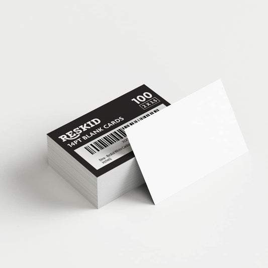Reskid 100 Pack of 3x5 inches Thick Heavyweight Index Cards on 110lb Card Stock - Perfect for Note-Taking, Studying, and Organization - Ideal for Classrooms, Office, and Home Use (3x5, Inches)