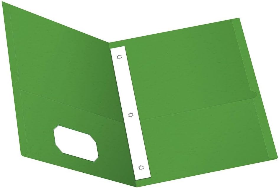 Oxford Two-Pocket Folders w/Fasteners, Red, Letter Size, 25 per Box (57711)