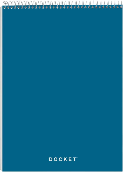TOPS Docket Quadrille Pad, Wire Bound, 8-1/2 x 11-3/4 Inches, Quad Rule (4 x 4), White Paper, Black Covers, 70 Sheets per Pad (63801)