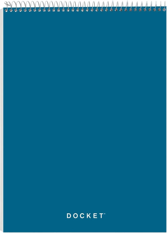 TOPS Docket Quadrille Pad, Wire Bound, 8-1/2 x 11-3/4 Inches, Quad Rule (4 x 4), White Paper, Black Covers, 70 Sheets per Pad (63801)