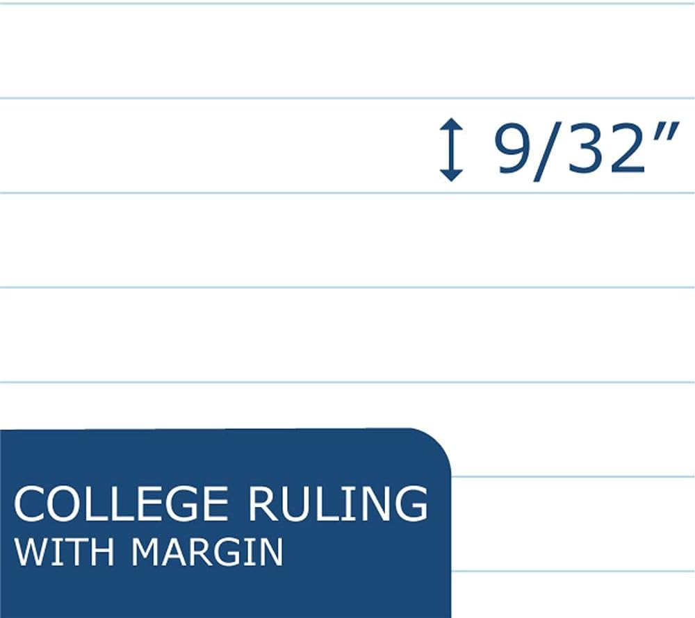 Roaring Spring Knee Pad College Ruled Extra Stiff Back Legal Writing Pad, 3 Hole Punched, 8.5 x "11.75" 100 Sheets, White