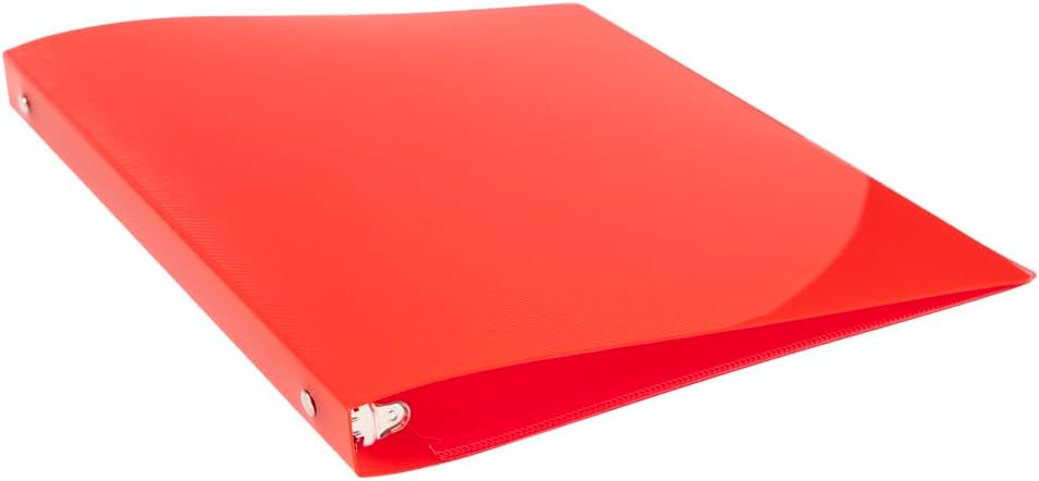 JAM PAPER Plastic 0.75 inch Binder - Clear 3 Ring Binder - Sold Individually