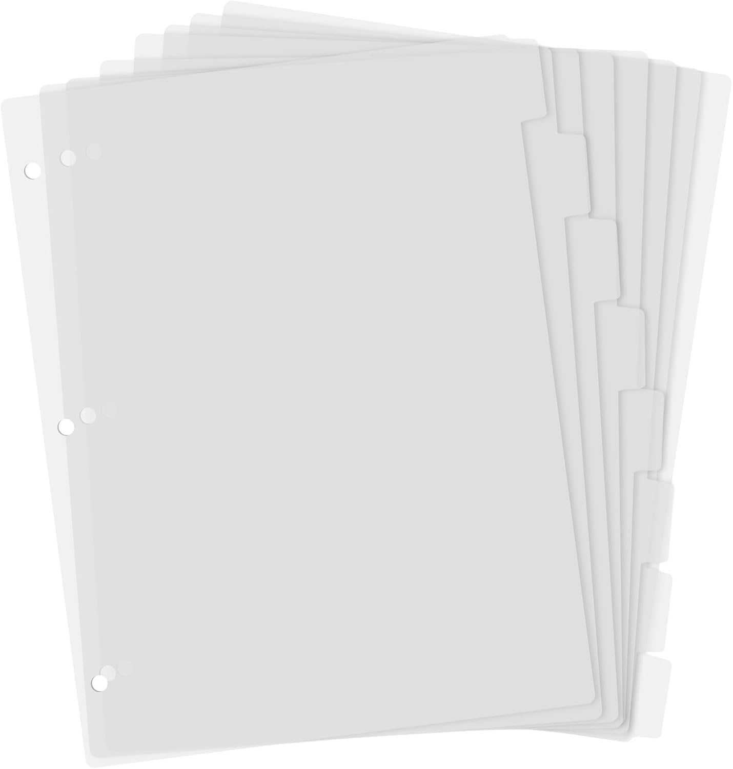 Black Binder Dividers, 8-Tab Sturdy Plastic Dividers, Binder Dividers with Tabs, Black 3-Ring Binder Plastic Divider Set, Aesthetic Dividers for Binder, Suitable for Notebooks and Binders(Black)