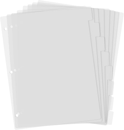 Black Binder Dividers, 8-Tab Sturdy Plastic Dividers, Binder Dividers with Tabs, Black 3-Ring Binder Plastic Divider Set, Aesthetic Dividers for Binder, Suitable for Notebooks and Binders(Black)