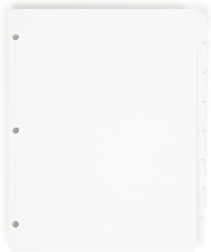 Smead Binder Dividers, Pack of 96, Includes 12 Sets of 1/8-Cut Letter Size Index Dividers, Pre-Punched 3-Hole, Plain Paper Tabs for Easy Labeling, Ideal for School, Office or Home Organization (89418)