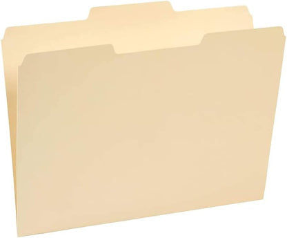 Staples Recycled File Folders, Legal Size, 1/3‑Cut Tabs, Manila, 30% Recycled Paper Stock, 100/Box