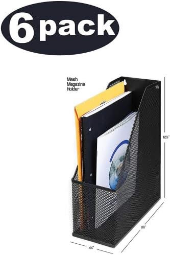 YBM HOME Mesh Steel Deluxe Magazine Rack, Extra Wide Magazine File Holder (1, Black)