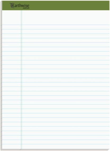 Earthwise by Ampad 40102 Recycled Writing Pad, 8 1/2 x 11 3/4, WE, 40 Sheets (Pack of 4)