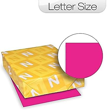 Neenah Astrobrights Color Paper, 8.5” x 11”, 24 lb/89 GSM, Fireball Fuchsia, 500 Sheets (21688)