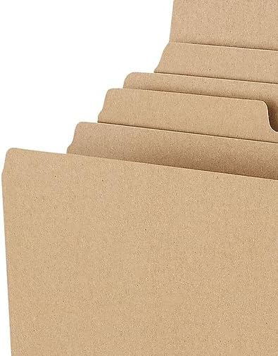 Staples 100% Recycled File Folders, Letter Size, 1/3‑Cut Tabs, Kraft, Eco‑Friendly Heavy‑Duty Paper Stock, 100/Box