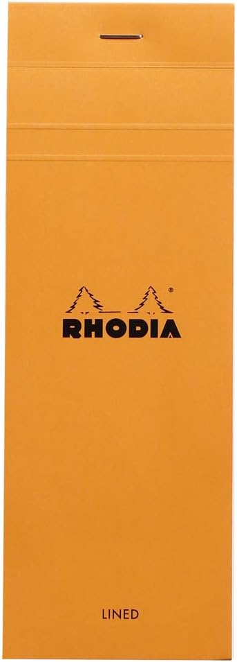 Rhodia Head Stapled Pad No16 A5, Ruled + Margin, 148x210mm-Black