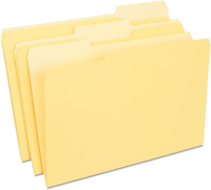 Staples Recycled File Folders, Legal Size, 1/3‑Cut Tabs, Manila, 30% Recycled Paper Stock, 100/Box