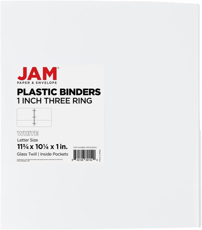 JAM PAPER Plastic 0.75 inch Binder - Clear 3 Ring Binder - Sold Individually