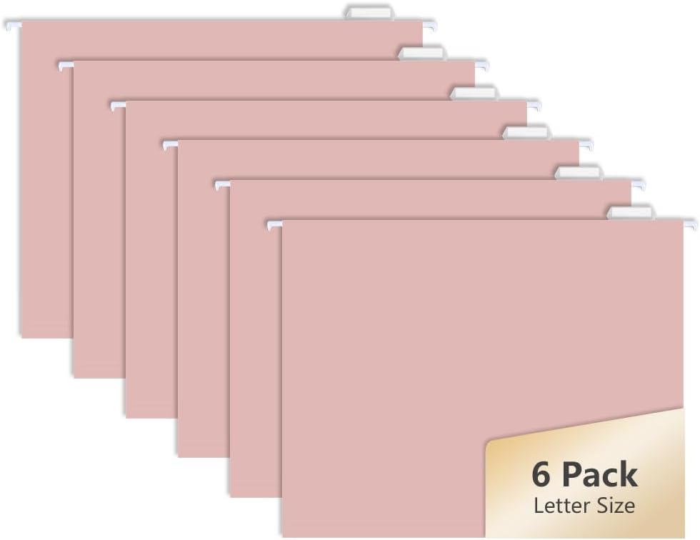 6pcs MagDurnus Hanging File Folders, Letter Size with 1/5 Adjustable Cut Tabs, Black, Decorative,Office Home Drawer,Desk and Cabinet Use