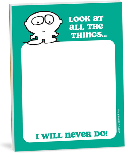 Funny Notepads (4-Pack) — Office & Work From Home Gag Gift for Coworkers or Friends — Sarcastic Desk Memo Pads — Everything Is Fine, This Is My Life Now, I Have No Idea What I’m Doing, I’m Not Even Trying Anymore