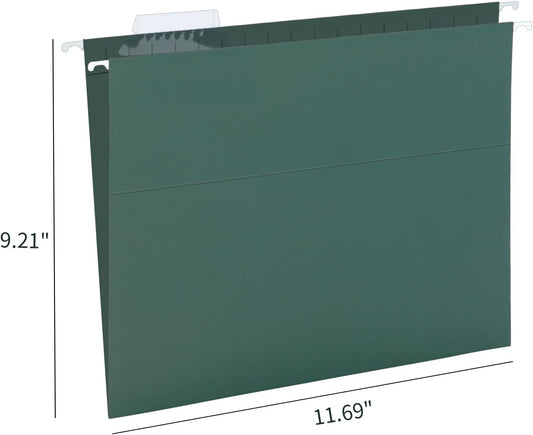 HERKKA Extra Capacity Hanging File Folders, 60 Pack Reinforced Letter Size Hanging Folders with Heavy Duty 3 Inch Expansion, Designed for Bulky Files, Medical Charts, Green