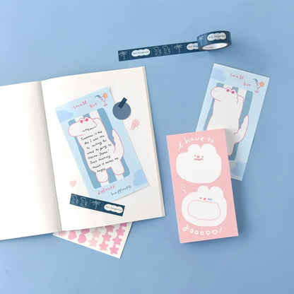 Monolike Memopad Memories design B SET - 4 Packs, 4 Different Designs, 100 Sheets Per Pad, Total 400 Sheets, Note pads, Writing pads, 3.15 x 4.17 Inches
